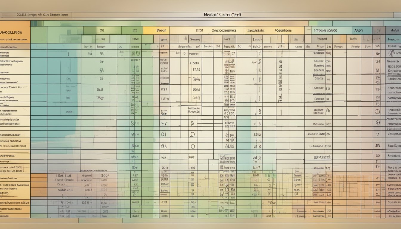 A medical chart with cause of death codes and abbreviations