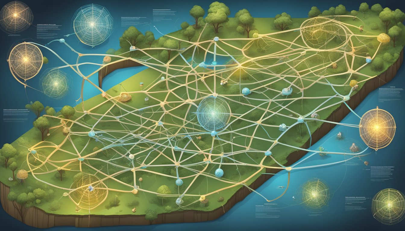 A web of interconnected pathways leading to various causes of death, with branching spin-offs and expansions creating a complex and intricate game board